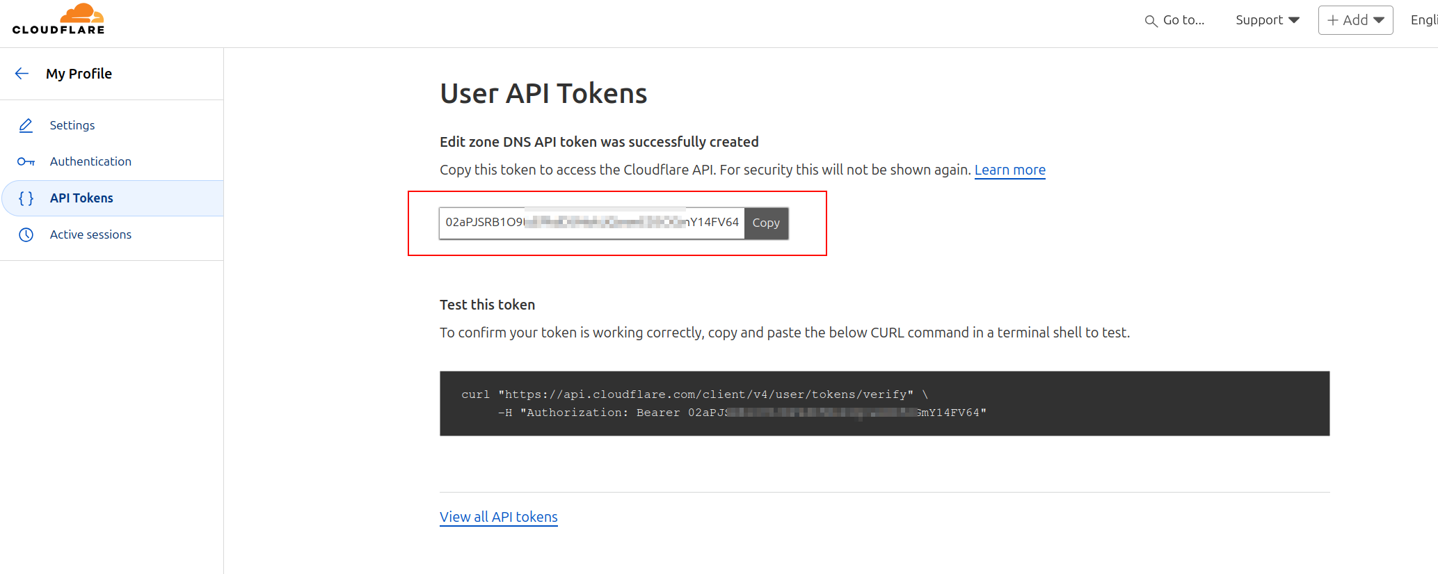 Cloudflare create token step 4