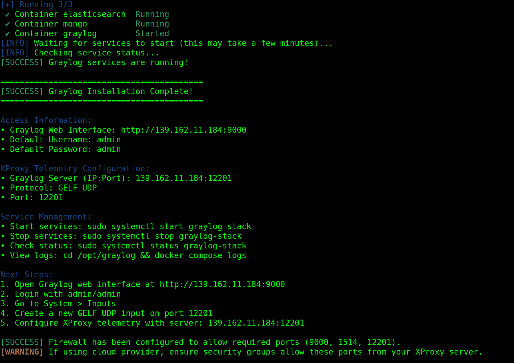 Graylog - Launch GELF UDP input