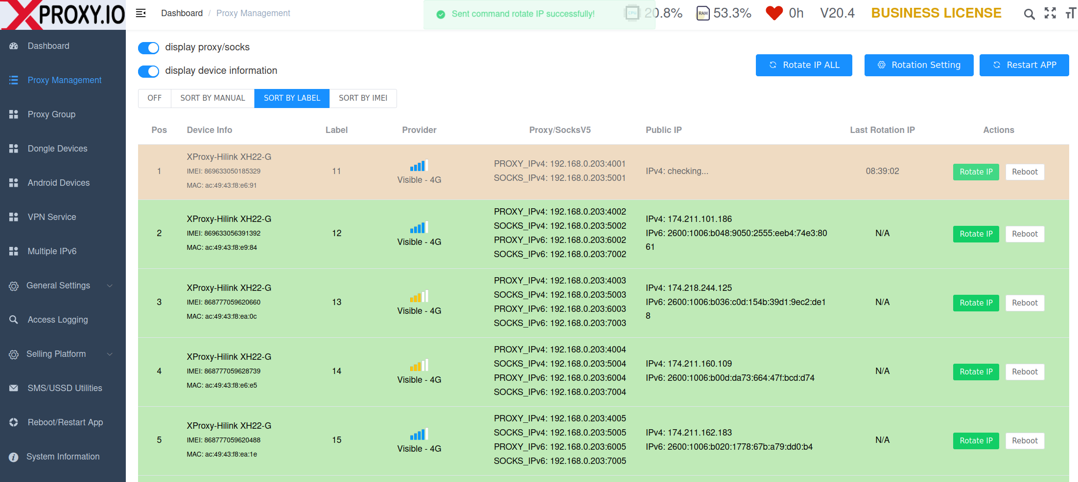 Mobile proxy management - Waiting for image loading