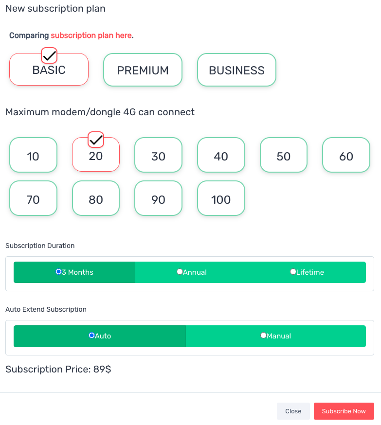 Subscription new plan of xproxy software